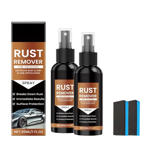 FIRRED Rust Remover Spray for Metal & Cars - Heavy Duty Rust Dissolver, Iron Stain Cleaner, Wheel Acid Cleaner - 2 PCS 30ml