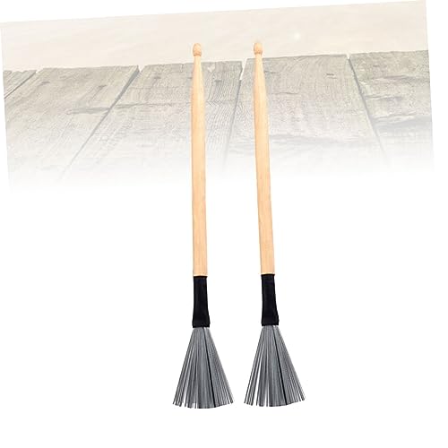 Baquetas y cepillos para batería SHOWERORO, 2 piezas, doble cabeza, alambre de acero, para principiantes y jazz miniatura 6