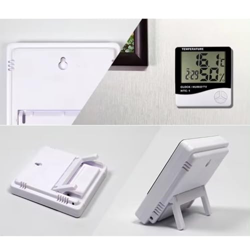 Relógio Tela LCD Digital com Medidor Umidade do Ar Temperatura e Alarme de Mesa alternável entre °C