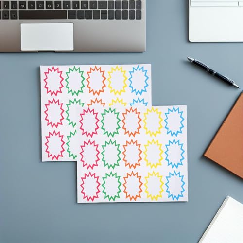 TEHAUX Sheets, Convenient Writing Surface and 30 Sheets Blank Price Tag Stickers Strong Adhesive Performance Synthetic Paper Self-Adhesive Burst Labels Retail Signage and Boutique - Image 7