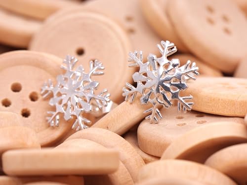 Boucles d'oreilles flocon argent sterling BJC anti-allergie avec tige