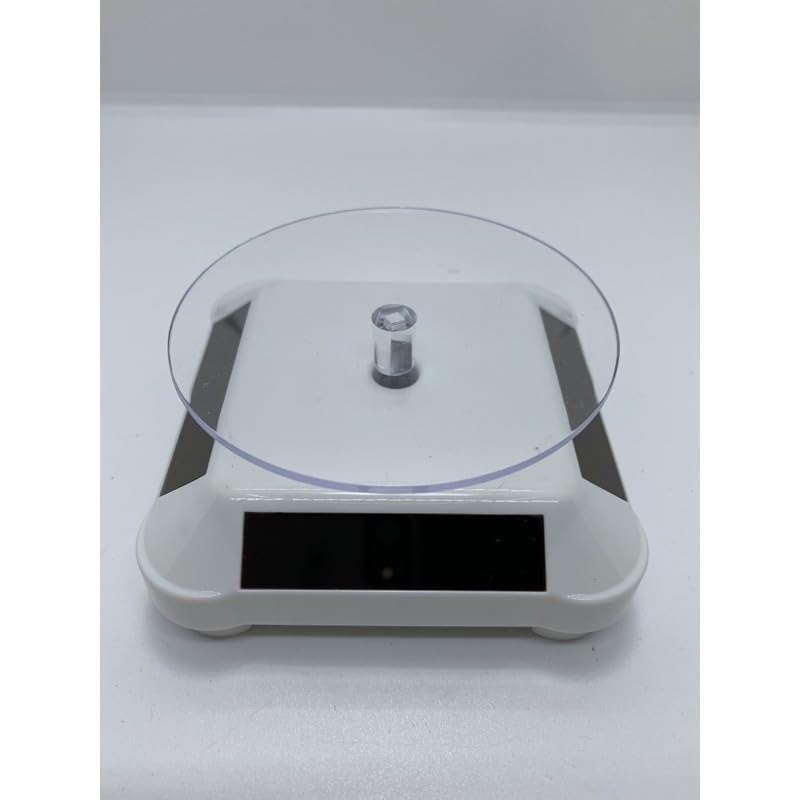 Lucky Store Solar Powered Rotating Jewellery Ring Bracelet Mobile Phone Watch Display Stand (No Batteries or Charger Required) (Color : White : Size : Small)-image-27