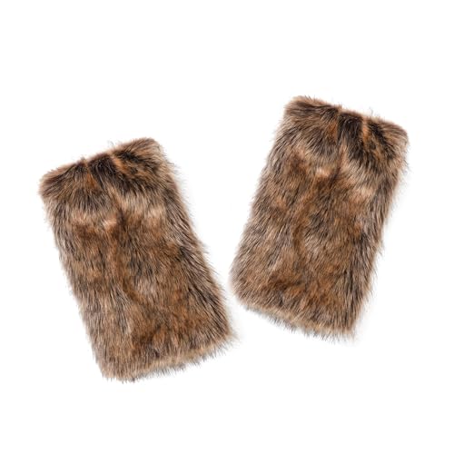 LA CARRIE Women Faux Fur Leg Warmers Long Furry Leg Foot Cuffs Girls Winter Boot Socks4