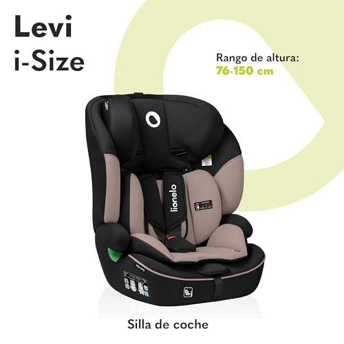 LIONELO LEVI I-SIZE Silla infantil de coche 76-150 cm, Grupo 1 2 3, Protección Lateral, Reposacabezas ajustable de 10 etapas, Reposabrazos Cómodos, Respaldo Extraíble, R129 i-Size - imagen 2