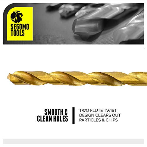 Segomo Tools 230 Piece 135 Degree High Speed HSS Titanium Coated Twist/Spiral Drill Bit Set - DB230