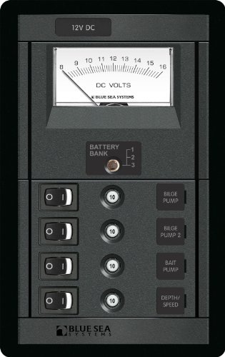 Blue Sea Systems 4 Position Switch CLB + Meter Vertical