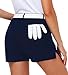 AOBUTE Womens Solid Athletic Shorts Zip Fly Quick Dry Hiking Shorts Stretch Casual Fashion Golf Pants Navy S