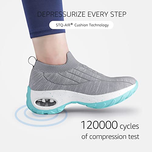 Image of STQ Walking Shoes Women Slip on Sneakers Non Slip Work Arch Support Tennis Plantar Fasciitis Orthopedic Breathable Mesh Comfortable Ladies Nursing