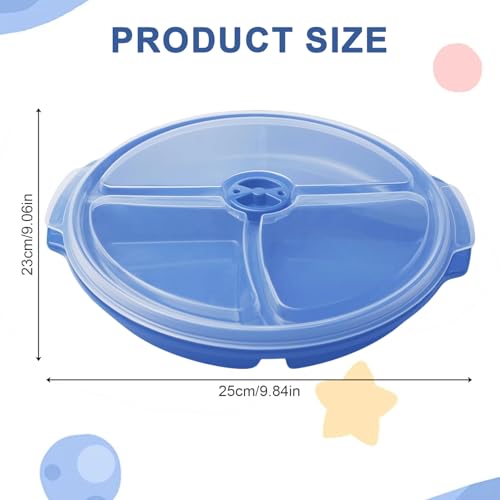 AXVRAV 3 Stück Mikrowellen Teller mit Deckel, 25x23x4 cm Mikrowellengeschirr mit 3 Fächern, BPA-frei, Wiederverwendbar Mikrowellenteller Portionsteller zum Aufwärmen Mahlzeiten Getrennt Aufbewahren