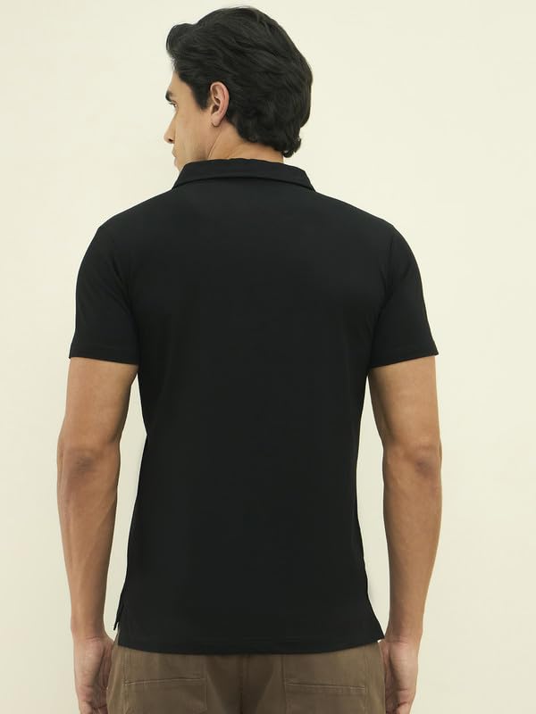 Image of Polo T-Shirt for Men's | Cotton Blend T-Shirt with Half Sleeve | Polo Neck with Regular Fit | Button Closure for Casual Wear