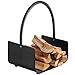 Produktbild Amagabeli Holzkorb Kaminholz 40 x 30 x 40cm Kaminholzkorb Brennholzkorb Metall Feuerholzkorb Holzwiege Kamin aus Stahl mit Henkel Tragekorb für Holz Kaminholz Holztrage für Holzofen Kaminholzschale