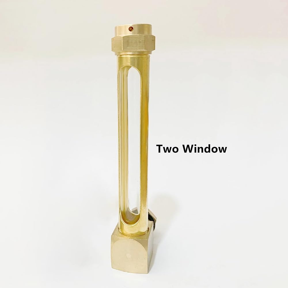 1PC Doppel-Fenster L-Form Messing Schauglas Gauge for Öl und Flüssigkeit Niveau Überwachung-Hochtemperatur beständig,(400mm 1/2")