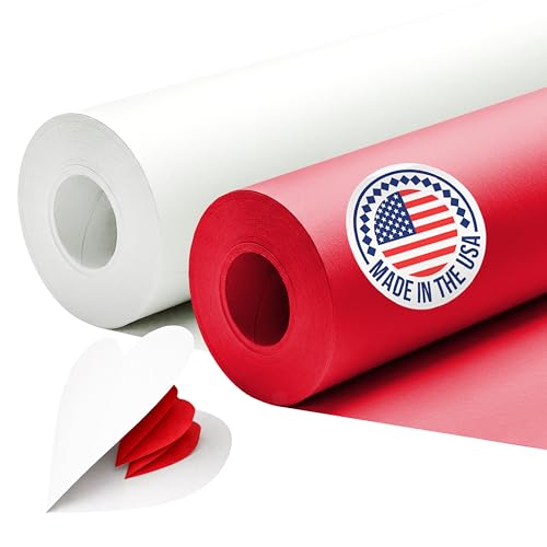Papier cadeau Saint-Valentin kraft élégant en lot de 2 rouleaux de 30,5 x 3048 cm