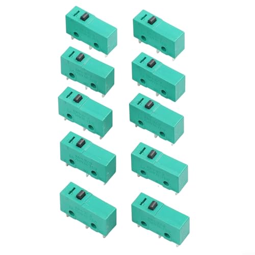 Green KW4-3Z-3 Switch 5A 250VAC Dustproof Snap Action with Silver Contacts for Industrial Automation Electrical Equipment and Mechanical Systems 10 Pack