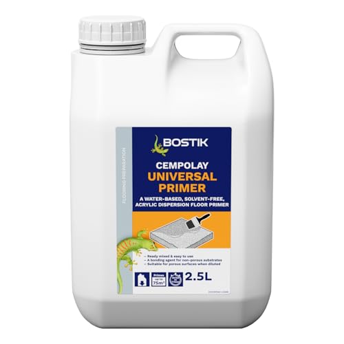 Bostik Cempolay Universal Primer 2.5L - Water-Based, Solvent-Free Acrylic Floor Primer for Porous & Non-Porous Surfaces and quick drying ready mixed bonding agent