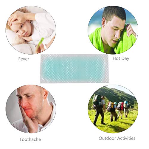 20 Pcs Cool Gel Pads,Cooling Gel Patches,Cooling Forehead Strips,Relieve Headache Toothache Pain Muscle Ache Drowsiness Fatigue Sunstroke Tired Eyes (Mint) #TOP4