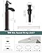 BWE Waterfall Spout Oil Rubbed Bronze Bathroom Faucet Single Handle One Hole Vessel Sink Faucet ORB Lavatory Faucets Deck Mount Tall Body Commercial
