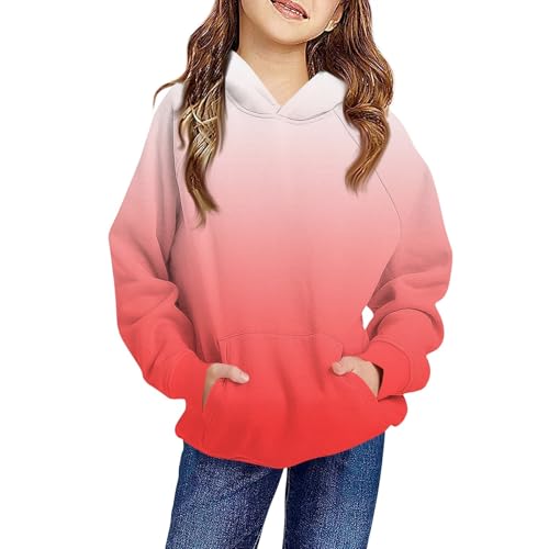 Hoodies For Girls Pullover Sweatshirts Long Sleeve Casual Fashion Tween Cute Shirts Fall Winter Clothes With Pocket