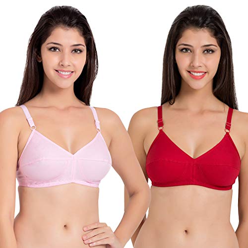 Image of SOUMINIE Women's Pure Cotton Non-Padded Full Coverage Flexi-Fit Everyday Bra | Women's /Ladies /Girls | Best Comfort Bra | Regular Use Bra | Shaper Bra | Comfortable Bra
