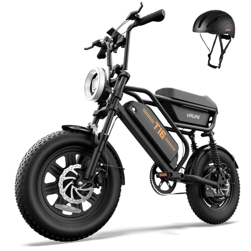 URLIFE Electric Bike for Adults/Teens, 1000W Peak Motor Electric Dirt Bike, 48V 13AH E-Bike, Up to 60 Miles Range, 16" Fat Tire Off-Road Electric Bike, UL 2849 Certified