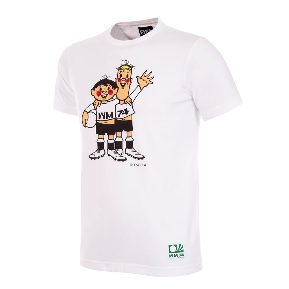Copa - Camiseta - Hombre - Mascota Mundo Alemania 1974 - Manga Corta - Blanco - 100% algodón