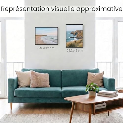 edihome, Cadre Photo A3, (1 Unité), 29,7 x 42, en Bois, Laminé Acrylique, pour Diplôme Universitaires, Mural, Décoration de Salon (Noir, 1 unité) – vue 3