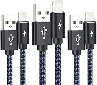 iPhone Charger Cable [3Pack 1M 1M 2M] Lightning Cable Braided iPhone USB Fast Charging Cable Compatible with iPhone 12/11 /XS/XSMax/XR/X /8/8 Plus /7 /7Plus /6s /6 /6Plus /5S /5 and More