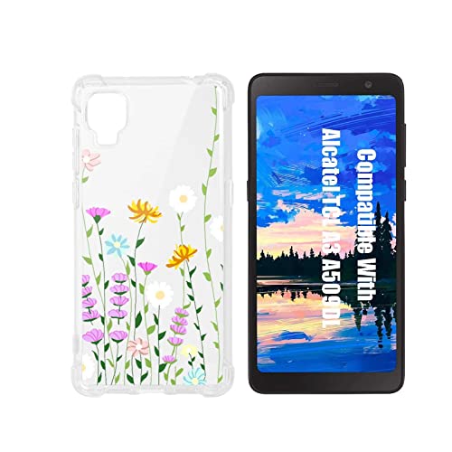Exanor Editice Compatible With Alcatel Tcl A3 A509Dl/Tcl A30 Case,Wild Meadow Floral Flower Botanical Print Design For Tcl Case Women Girl,Soft Tpu Trendy Case For Tcl #TOP14