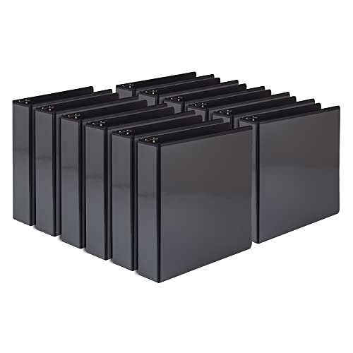 Samsill Economy 2 Inch 3 Ring Binder, Made In The Usa, Round Ring Binder, Customizable Clear View Cover, Black, 12 Pack (Mp128560) #TOP7