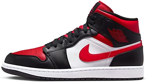 NIKE [iCL] GAW[_ 1 ~bh AIR JORDAN 1 MID zCg Wbh ubN WHITE GYM RED WHITE BLACK 554724-122 (measurement_26_point_5_centimete
