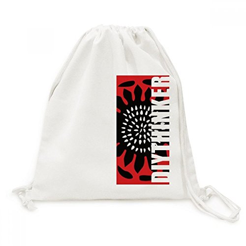 Sac de voyage en toile avec cordon silhouette de tournesol totems Mexique