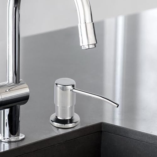 Alwanta Built In Soap Dispenser For Kitchen Sink, Chrome Stainless Steel Countertop Pump Head  thumb #5