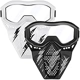 2 Pack Tactical Mask with Goggles Compatible with Nerf Rival, Apollo, Zeus, Khaos, Atlas, & Artemis Blasters Rival Mask, Adjustable Tactical Mask for Party Game