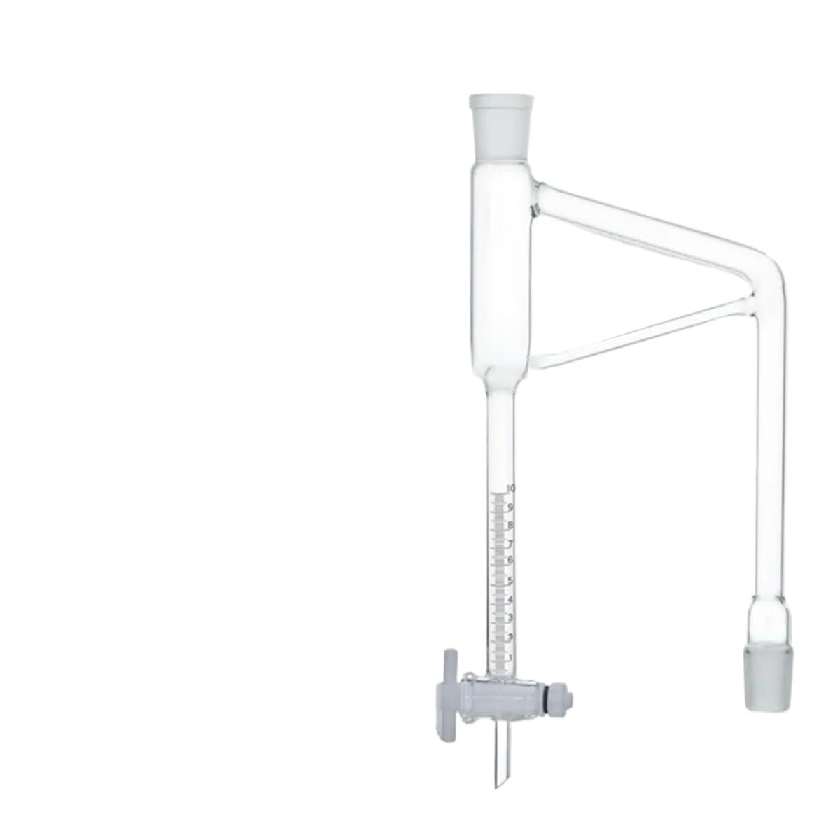 Szklany adapter do gniazda próżniowego, adapter ze szkła borokrzemowego Materiały do sprzętu laboratoryjnego 24/29 PTFE zawór przełączający 5 ml 10(5ml)
