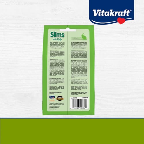 Vitakraft Slims with Alfalfa Rabbit, Guinea Pig & Small Animal Nibble Stick Treat, 1.76 oz - Thumbnail 7