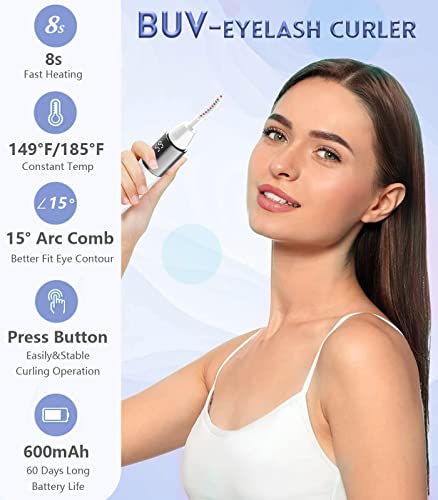 𝐇𝐞𝐚𝐭𝐞𝐝 𝐄𝐲𝐞𝐥𝐚𝐬𝐡 𝐂𝐮𝐫𝐥𝐞𝐫𝐬-Usb Rechargeable Heated Eyelash Curler Best Seller Eyelash Curlers With Comb,Heated Eye Lash Curler-Eyelash Curler Heat Electric Eyelash Curler Natural #TOP1