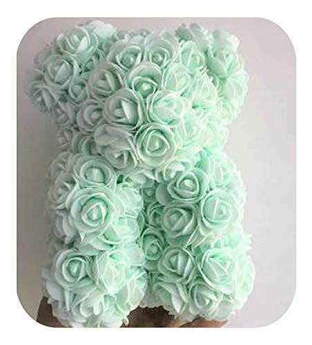 Fostudork Teddy Rose Bear, 2020 San Valentín Regalo 24 Colores De 25cm De Altura De La Novia del Regalo De Boda del Oso De Rose PE Regalo del Aniversario, La Menta, El Pequeño Oso Rose
