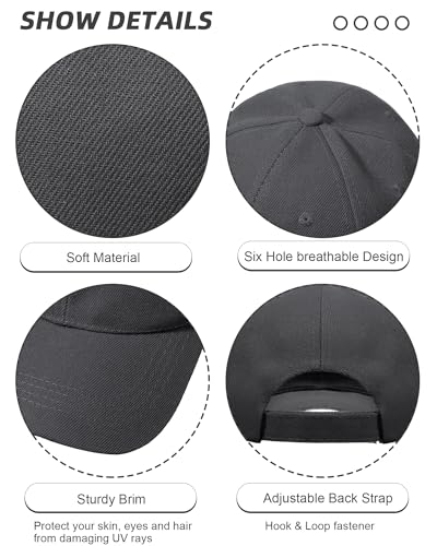 Image of Handepo 24 Pcs Blank Baseball Caps Adjustable Back Strap Unisex Blank Design Caps Plain Unisex Hats for Men Women