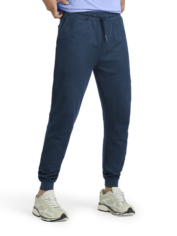Image of XYXX Athleisure Men's Cotton Joggers | Antimicrobial, Peach Finish, Extra Sweat Absorbent Loungewear | Regular Fit Solid Hype Joggers with Zipper Pocket