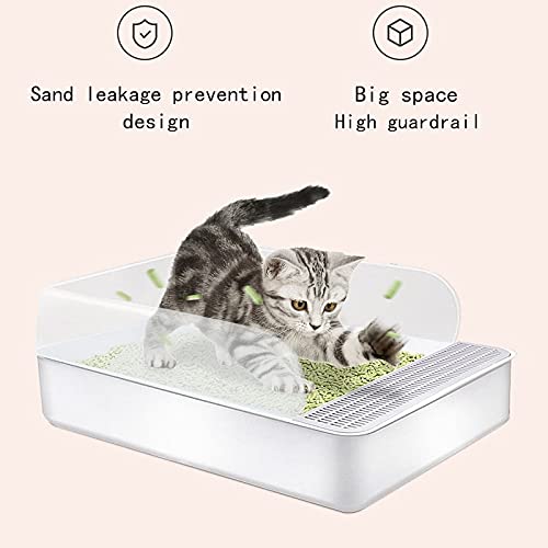 Cajas de Arena Caja de arena de gato para mascotas Semi-incluido con cubierta extraíble para salpicaduras de plástico para chapoteo inodoro con scoop gato bandejas de bastidores suministros para masco
