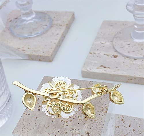 Inghome Simple And Elegant Natural Fritillary Brooch Cheongsam Corsage Small Pin Exquisite Suit Coat Accessories #TOP5