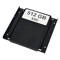 512GB SSD Festplatte mit Einbaurahmen Set (2,5" auf 3,5") Kompatibel für Gigabyte GA-H77-D3H-MVP Mainboard, inkl. Schrauben und SATA Kabel