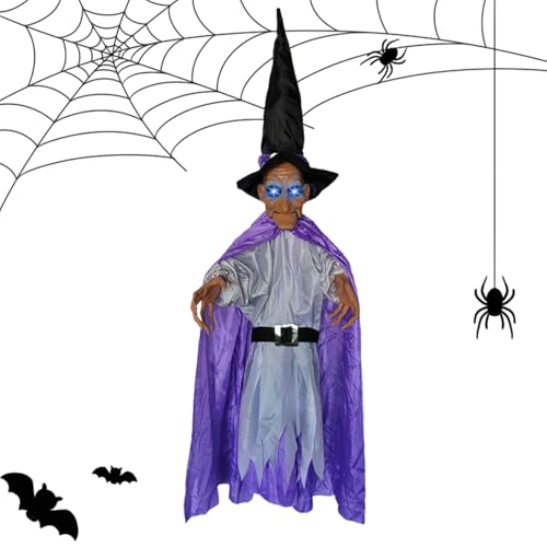 Déco Halloween sorcière animée pour effrayer les visiteurs du porche