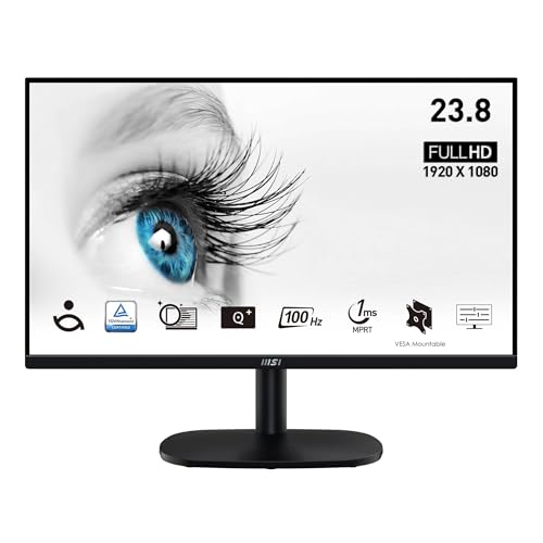 Image of MSI PRO MP245V 23.8 Inch Full Hd LCD Office Monitor - 1920 X 1080 Va Panel, 100 Hz, Eye-Friendly Screen, VESA Mountable, Display Kit Support, Tilt Adjustable - HDMI 1.4, D-Sub