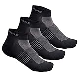RUTSCHFESTE NO-SHOW-SOCKEN - HEEL TAB verhindert, dass die Socke in einen Schuh rutscht oder auf den Rücken eines Schuhs fällt. Bogenunterstützung hilft, den Fuß zu stabilisieren und Stöße zu absorbieren. KOMPRESSION hilft, die Socke zu halten. Y STICHE FORMIEREN eine Tasse um die Ferse, um eine bessere Passform zu erzielen und zu verhindern, dass sie herunterzieht und sich um die Ferse in Ihrem Schuh bündelt. Keine Chance, in Schuhen zu rutschen! Größentabelle im Bildbereich.