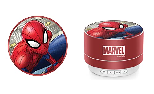 ERT GROUP Haut-Parleur Bluetooth sous Licence Marvel Motif Spider Man 022, Haut-Parleur Portable 3 W, Microphone intégré et Radio FM, Fente pour Carte Micro SD, Batterie Rechargeable