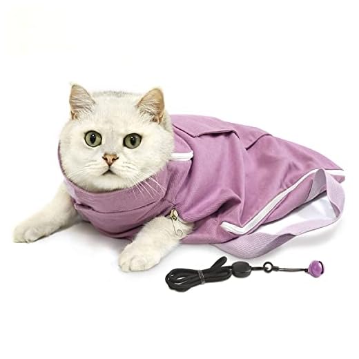 Morjor Cat Grooming Bag for Nail Trimming, Pet Grooming Hammock for Vet Visits, Adjustable Anti-Bite and Anti-Scratch Cats / Dogs Restraint Bag for Injection, Medicine Taking - Size S
