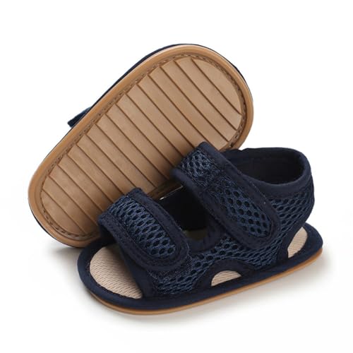 Timatego Baby Boys Girls Sandals Non Slip Soft Sole Outdoor Athletic Shoes Infant Toddler First Walker Crib Summer Shoes 3-18 Months, 04 Navy, 6-12 Months Infant