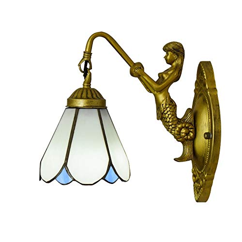 Luz de pared moderna de estilo retro europeo con pantalla de vidrio para salón y dormitorio