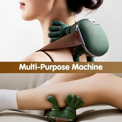Image of Bionic Heated Neck Massager with 4D Kneading Massage Heads | Wireless, Portable Electric, Deep Tissue, Neck and Shoulder Massager, Adjustable Strap for Back Muscle Relaxation